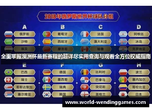 全面掌握澳洲杯最新赛程的超详尽实用查询与观看全方位权威指南 全面掌握澳洲杯最新赛程的超详尽实用查询与观看全方位权威指南
