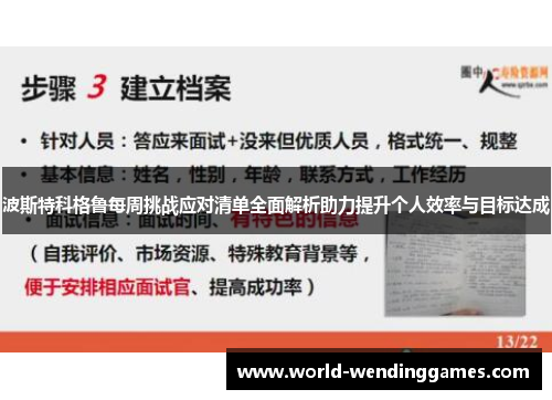 波斯特科格鲁每周挑战应对清单全面解析助力提升个人效率与目标达成